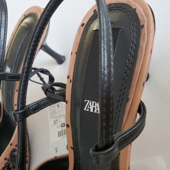 SLINGBACK HIGH HEELS WITH SEQUINS - Picture 4 of 13